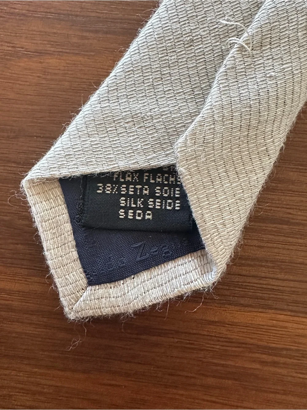 Ermenegildo Zegna Light Beige Textured Men's Tie